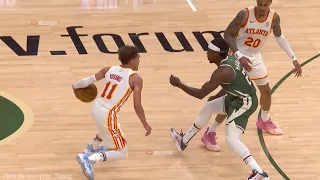 Trae Young did a shimmy before hitting a three 😮 Hawks vs Bucks Game 1