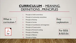 Curriculum - Meaning, Definitions, Principles Of curriculum construction 👍👍