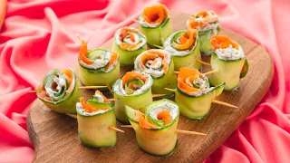 🍣 Smoked Salmon Cucumber Rolls Recipe 🥒 | Healthy, Easy, and Keto-friendly Appetizer Idea!