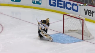 Rask stunned by first shot, still manages to stop Wilson's rebound