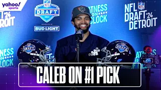 CALEB WILLIAMS speaks after being selected No. 1 in NFL Draft by BEARS | Yahoo Sports