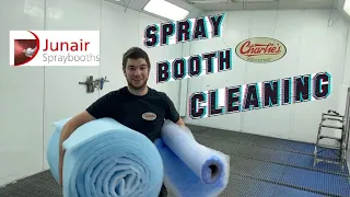 How to clean A Junair Spray Booth | New Filters & Tacky Coating | Paint Shop Maintenance