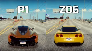 NFS Heat: McLaren P1 vs Chevrolet Corvette Z06 - Drag Race