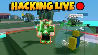 Hacking on roblox bedwars with NEW HACKS Live! (Until I get banned)