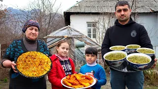 WE ARE PREPARING FOR THE TRADITIONAL NOVRUZ HOLIDAY IN OUR VILLAGE GRANDMA NAILA COOKING BAKLAVA