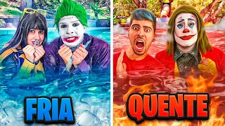 DESAFIO DA PISCINA QUENTE VS FRIA EM DUPLA!!