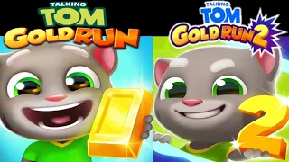 Talking Tom Gold Run vs Talking Tom Gold Run 2 GAMEPLAY