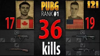 PUBG Rank 1 - Shroud & Chad 36 kills DUO - 1st person PLAYERUNKNOWN'S BATTLEGROUNDS #121