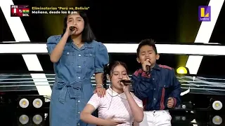 Nadja Quintanilla, Valery Rivera y Gianfranco Bustios | Lejos de ti | Batallas | La Voz Kids Perú