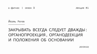 Закрывать всегда следует дважды: органопроекция, органодеекция и положения об основании  Йоэль Регев