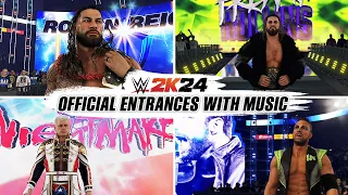 WWE 2K24 Entrances w/ Music: Roman Reigns, Cody Rhodes, Seth Rollins & More! (All Mens Entrances)