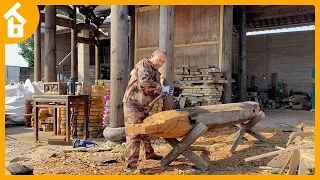 The Process Of Making A Wooden House Chinese Style House. Great Chinese Woodworking Skills!