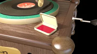 Old phonograph 3D animation