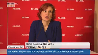 Pressekonferenz der Linken mit Katja Kipping zur Einigung von CDU und CSU am 09.10.17