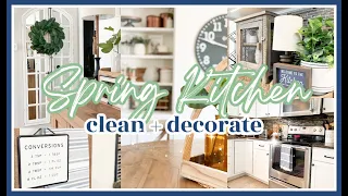 SPRING KITCHEN CLEAN & DECORATE WITH ME 2021! | SPRING FARMHOUSE DECORATING IDEAS