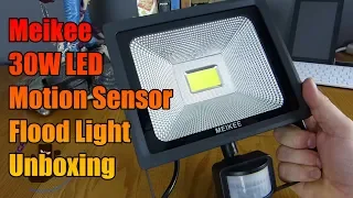 Meikee 30W LED Motion Sensor Flood Light Unboxing