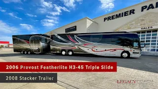 2006 Featherlite H3-45 Triple Slide with 2008 Stacker Trailer