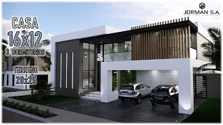 House Design | Modern House Design | 16x12m 2 Storey | 3 Bedrooms