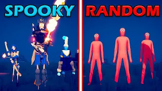 MEGA SPOOKY TEAM vs RANDOM UNITS TEAM - Totally Accurate Battle Simulator | TABS