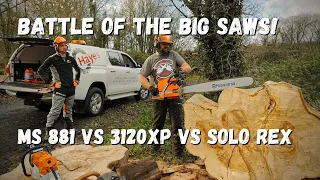 Battle of the Big Saws STIHL MS 881 vs HUSQVARNA 3120 vs SOLO REX!