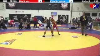 Schultz GR 55 KG Semifinal: Max Nowry (NYAC) vs. Rajender Kumar (India)