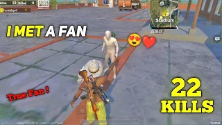 I MET A LOYAL FAN 😍 22 KILLS NEW 1V4 GAMEPLAY OF PUBG MOBILE LITE