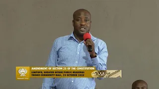 Amending Section 25 of the Constitution, Greater Letaba, Limpopo, Public Hearing, 23 October 2020