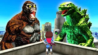 GODZILLA VS KING KONG In GTA 5! (Epic Battle!)