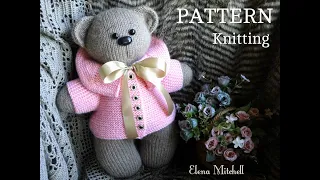 Knitting PATTERN Teddy Bear, EASY Knitting PATTERN Bear, PDF, Designer Elena Mitchell