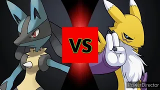 Lucario vs Renamon (Pokemon vs Digimon) | Legendary Battle