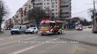 [200th] Pompierii Renault Midlum A2000 + SMURD B2 EPA T5F + Pompierii Descarcerare Responding | Iași