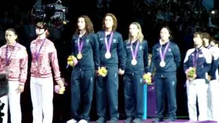 Women's Team Foil Final - London 2012 Olympics - Victory Ceremony - National Anthem of Italy