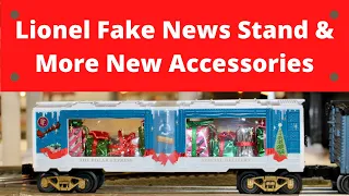 Lionel O-gauge Fake News Stand, Polar Express Mint Present Car & More