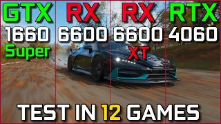 GTX 1660S vs RX 6600 vs RX 6600XT vs RTX 4060 | Test in 12 Games at 1080p