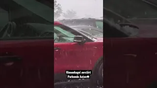 Riesenhagel zerstört Parkende Autos⛈️