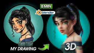 How to Turn 2D Drawing into 3D Character in Blender in 8 Minutes