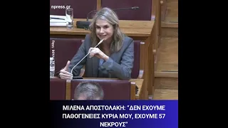 Η έκρηξη της Μιλένας Αποστολάκη στην εξεταστική της Βουλής για τα Τέμπη