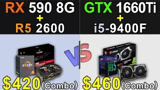 RX 590 + R5 2600 Vs. GTX 1660 Ti + i5-9400F | Which is Better COMBO..???