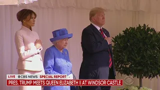 Trumps Arrive To Meet Queen At Windsor Castle