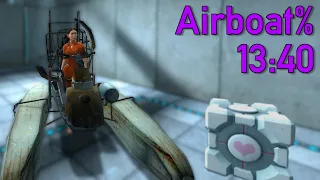 Portal Airboat% Speedrun in 13:40 (World Record)