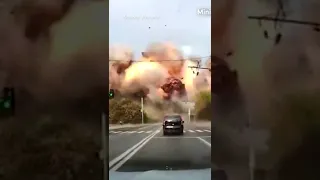 The moment Dnipro Ukraine was hit by Russian shelling