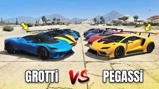 GTA 5 ONLINE - PEGASSI SUPERCARS VS GROTTI SUPERCARS (WHICH IS FASTEST?) | Lamborghini VS Ferrari