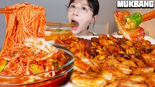 꼬숩쫄깃한 막창, 안지랑 곱창 구워서 매콤새콤 망향비빔국수와 먹방❤️ Makchang, Gopchang (pork intestines), Spicy noodles Mukbang