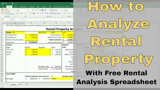 How to Analyze Rental Property - Free Rental Analysis Spreadsheet
