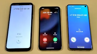 Samsung Galaxy S10 vs Motorola g8plus vs Apple iPhone X Incoming call & outgoing call.