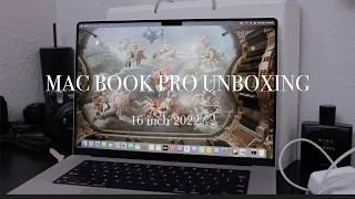 MacBook Pro 16" 2022 || Unboxing & Decorating & Mini Vlog