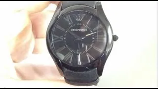 Men's Emporio Armani Black Leather Strap Watch AR2059
