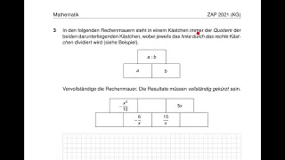 Zentrale Aufnahmeprüfung 2021 (Zürich, Kurzgymnasium) Mathematik Aufgabe 3
