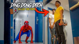 EXTREME DING DONG DITCH AS SPIDERMAN Part 6 *THEY CALLED COPS*