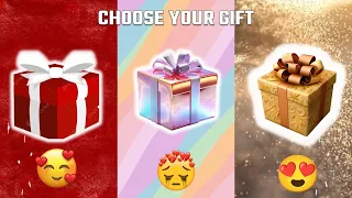 Choose your gift box 🎁 🎀Red 🌈 Rainbow 🏅 Gold 💎 3 gift box challenge 🎏